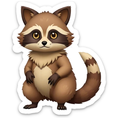 Modern Realistic Rare Fantasy Feline-Vernid-Tanuki-Trico-species by LiLaiRa full body sticker