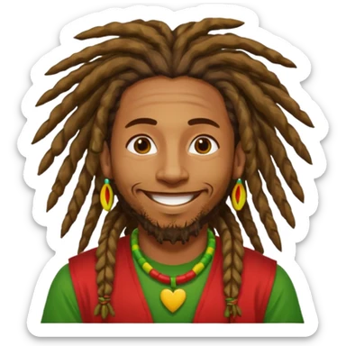 A rasta man bigging up di whole world 🎯🌍👊🏾👊🏻👊🏿🌍🎯 reggae vibes 🎶, love and unity ✨💛💚❤️, every nation stand strong 🇯🇲🌐  sticker