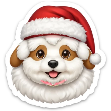 Bichon frisé emoji for x-mas sticker