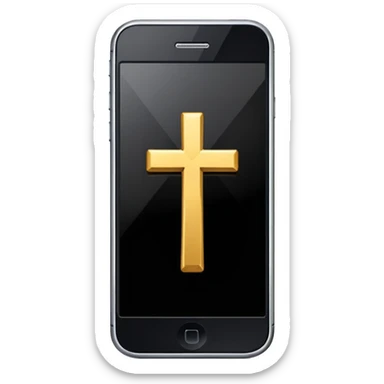 Un movil pero con una cruz por encima sticker