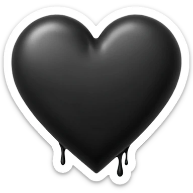 black ink heart emoji, blob, isolated on white background, grunge, like pen stroke, flat sticker