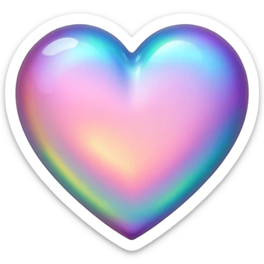 heart with a subtle opalescent effect sticker
