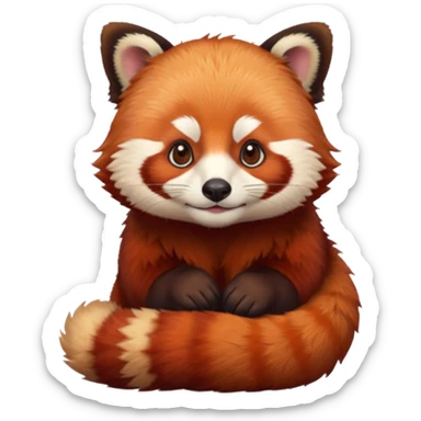 A red panda, thankful for self-care. sticker