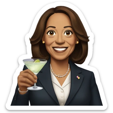 Kamala Harris with a martini  sticker