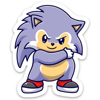 Sonic the Hedgehog and Silver the Hedgehog hugging each other sticker