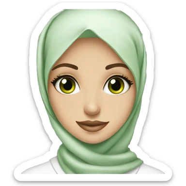 A pharmacist :hijabi fair skinned women with green eyes  sticker