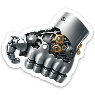Cyborg arm only flexing bicep and shoulder with gears and shocks sticker