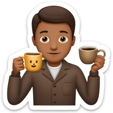 man, hold a cup of coffee sticker