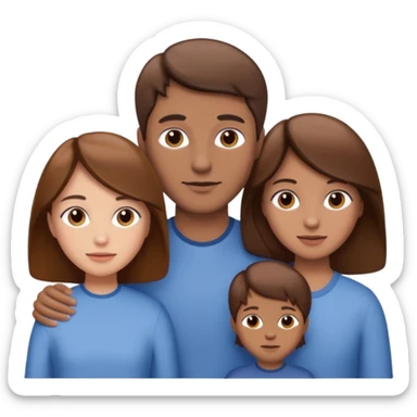 family aill white / browm hair sticker