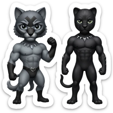 Wolf friend with black panther sticker