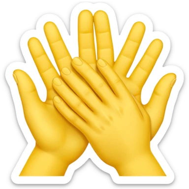 3 yellow hands in a pile about to do make a promise sticker