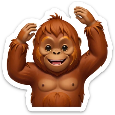 Down syndrome orangutang dabbing sticker
