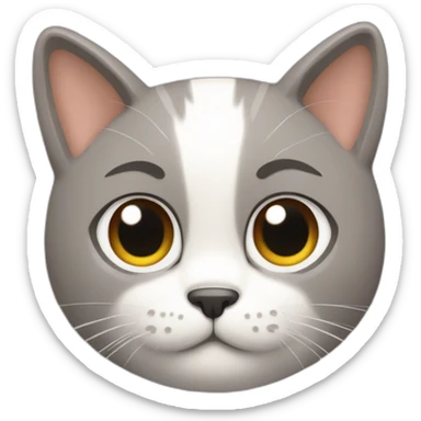 Chico con pelo blanco con orejas de Gato  sticker