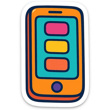 vibrant cartoon style cell phone sticker
