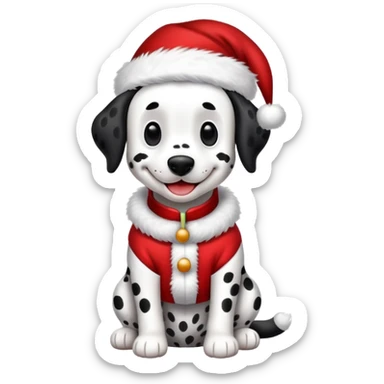 Dalmatian wearing Santa Claus costume  sticker