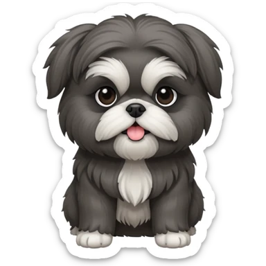 Small all dark grey shih tzu sticker