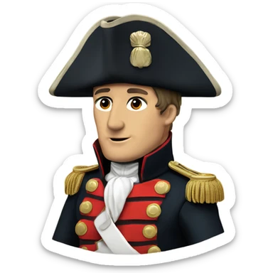 Napoleon Bonaparte wearing his hat and uniform sticker