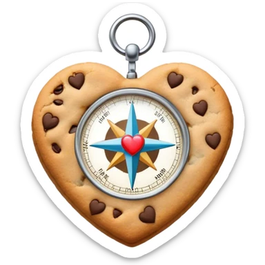 cookie heart compass sticker