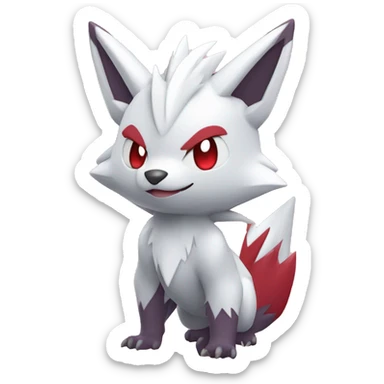 Cool Edgy Cute Chibi Shiny Zangoose-Zoroark-Fakemon-Pokémon Full Body Detailed High Quality sticker