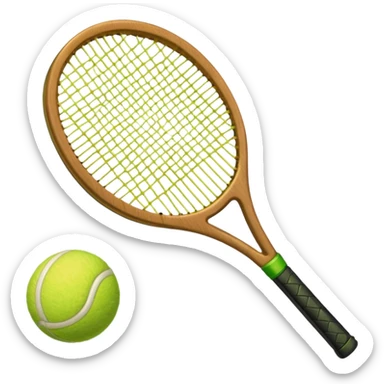 Tennis racket with a green tennis ball sticker