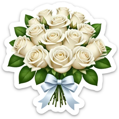 white roses bouquet  sticker