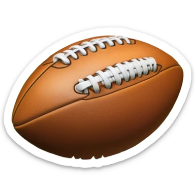 Cinematic Realistic image of an AFL ball resting on a lush, grassy field, showcasing weathered leather textures and intricate markings, bathed in soft, natural lighting that emphasizes its iconic role in the game sticker