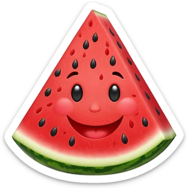 A refreshing watermelon slice with a happy face. sticker