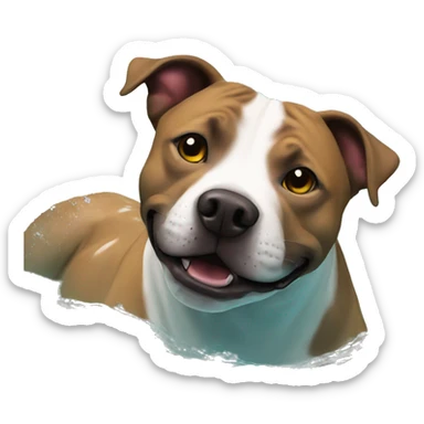 staffy swimming  sticker