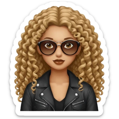 Biker Gang with Sunglasses,girl, long curly hair, sunglasses sticker