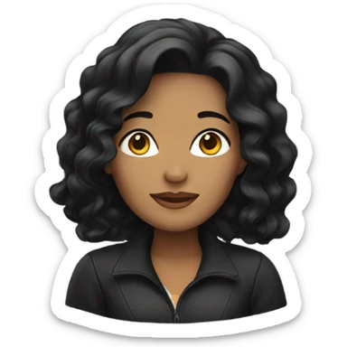 Woman with black hair  sticker