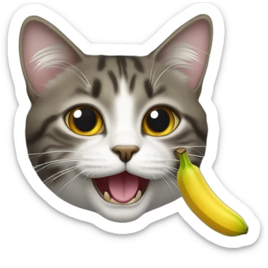 une cat avec une banane sticker