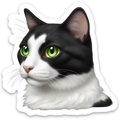 black and white cat  sticker