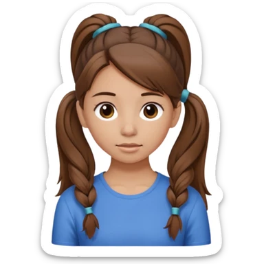 Normal skinned, tiny nosed, brown haired girl with Tying a ponytail sticker