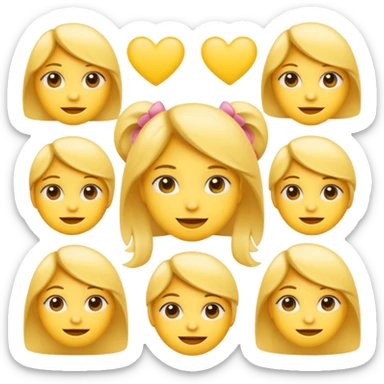 emojis basicos, de los gestos amarillos,  pero su version girlie  sticker