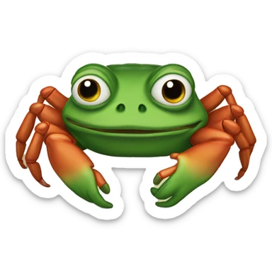 Pepe the frog as a crab sticker