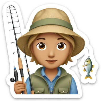 person fishing sticker