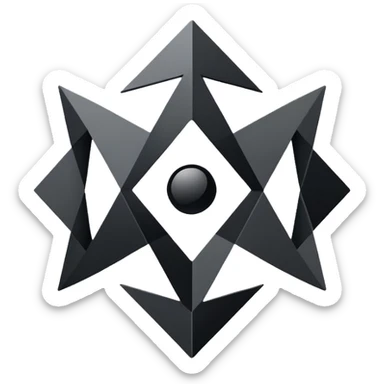 Create an emoji in which it is representing AI logo similarly like the logo of Chat GPT ,Gemini but different completely different and very professional not simple and try to make it in black and white colour sticker