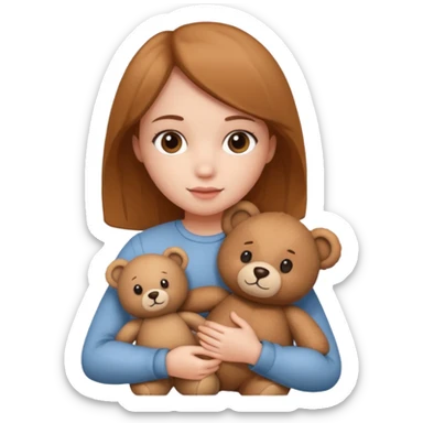 girl with teddy  sticker