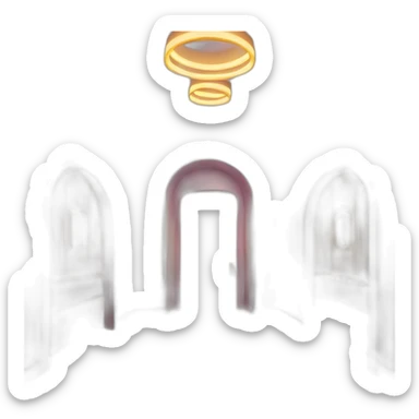 Bar entrance with 3 LED arcs from larger to smaller leading down the hall inside  sticker