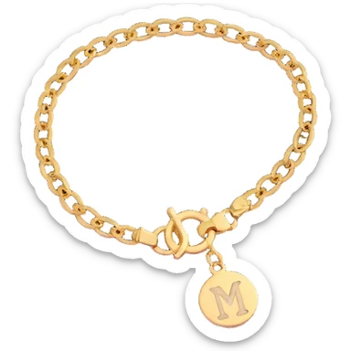Elegant gold bracelet with Imogen charm sticker