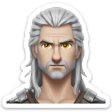geralt of rivia the while wolf angry lazer eyes sticker