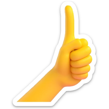 Convert the hand making the 'OK' gesture into a 3D emoji style with a smooth and rounded look, keeping the pose and proportions intact. Use the classic yellow emoji color. Transparent background. sticker