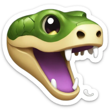 A twitch emote of a snake laughing sticker