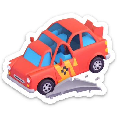 cars crash sticker