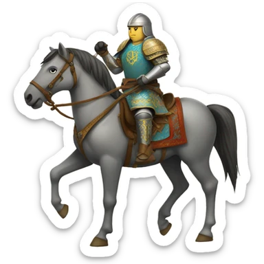 
Kazakh on horseback in armor sticker