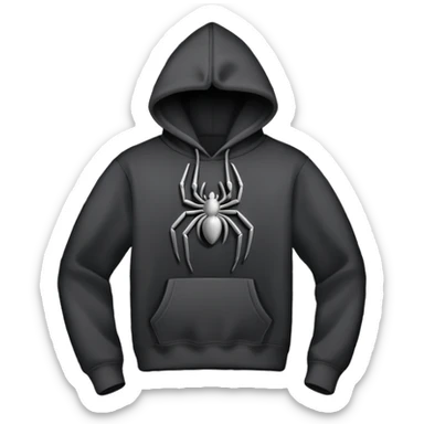 black hoodie with a grey spider web with no spider on it sticker