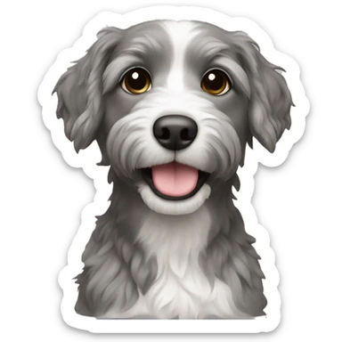 Havapoo grey and white sticker