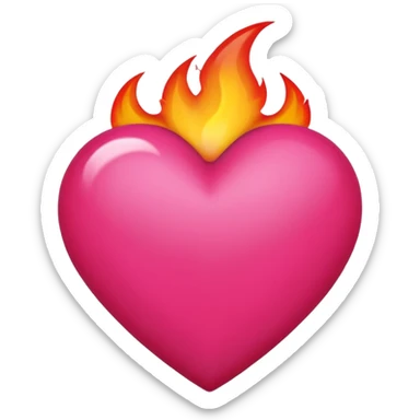 Black, red, hot pink heart make it way more flashy, lightly wreathed in flame tone down the flames a little way less flsmes sticker