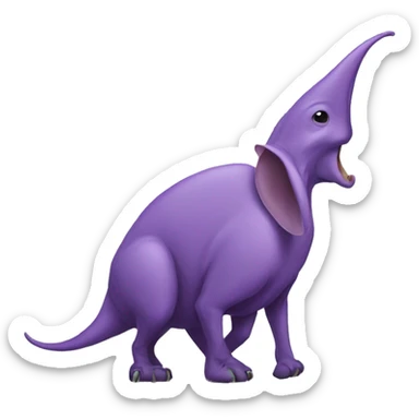 purple Aardvark with a long nose using a radar sticker