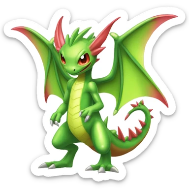 Full body sharp edgy shiny punk colorful Fairy-Flygon-Scyther-grovyle sticker